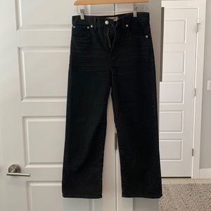 Madewell Slim Wide Leg Crop Jeans in Lunar Wash
